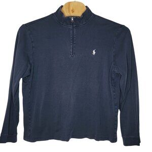 Polo Ralph Lauren‎ XL Navy Blue Quarter Zip Pullover Sweater Men's Lightweight